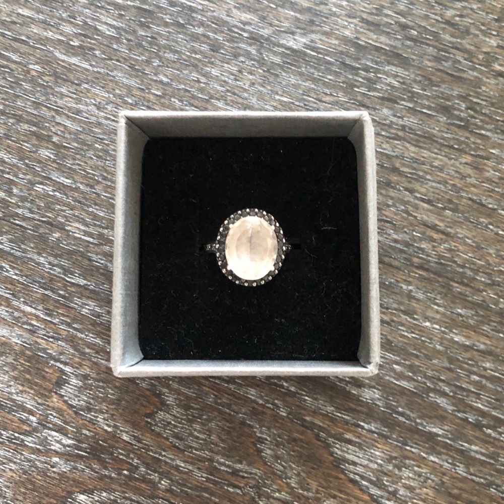 14K Blue Nile Ring with Black Diamonds